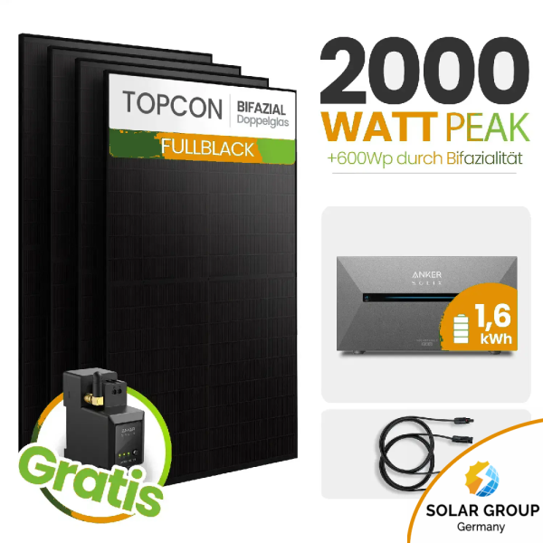 Tepto 2000W Balkonkraftwerk MaxPower mit 1,6 kWh Speicher