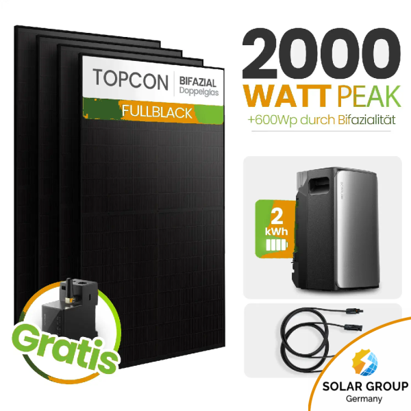 Tepto 2000W Balkonkraftwerk MaxPower mit 2 kWh Speicher
