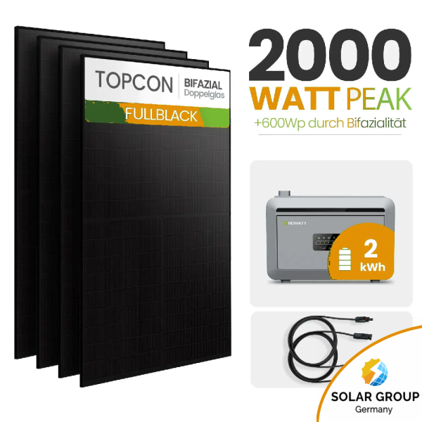 Tepto 2000W Balkonkraftwerk MaxPower mit 2 kWh Speicher