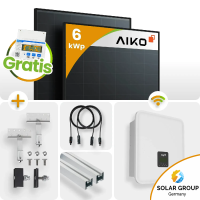 6kWp FoxEss PV-Anlage 13x Aiko 460Wp Glas-Glas Fullblack...