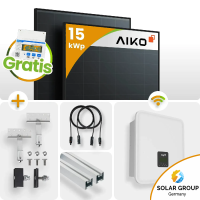15 kWp PV-Anlage 33x Aiko 460Wp Fullblack Glas-Glas