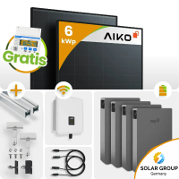 6kWp FoxEss PV-Anlage 13x Aiko 460Wp Glas-Glas Fullblack...