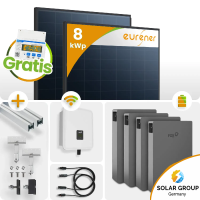 8kWp FoxEss PV-Anlage 18x Eurener 450Wp ULTRA Bifazial...