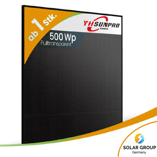 Sunpro SPDG500-N108R12/500W Topcon Bifazial Glas-Glas Fulltransparent