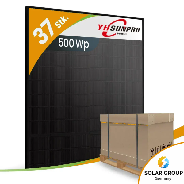 Sunpro SPDG500-N108R12/500W topcon Bifazial Glas-Glas Fullblack (Palette)