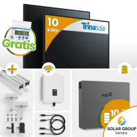 10 kWp FoxEss PV-Anlage 22x Trina 455Wp Glas-Glas 10kWh...