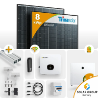 8kWp Growatt PV-Anlage 18x Trina 440Wp Glas-Glas Bifazial...