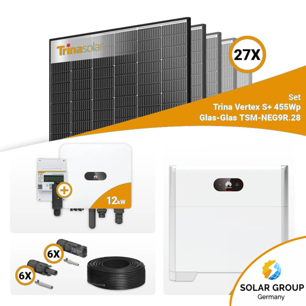 PV Komplettset 12 kWp – 27x Trina 455W & Huawei MAP0 mit Speicheroption