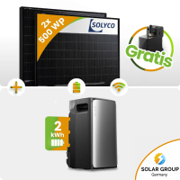 1000Wp Balkonkraftwerk 2x 500Wp Solyco HJT Bifazial...