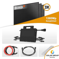 1380W Balkonkraftwerk - 3x Aiko 460W Full Black &...