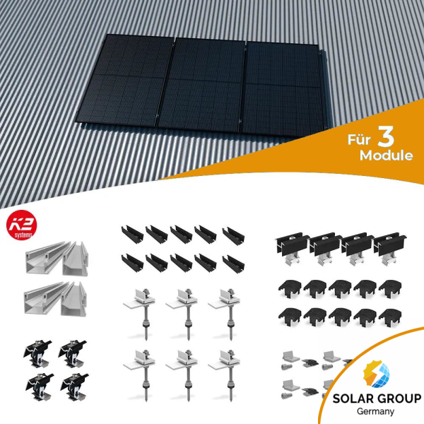 K2 Systems Welldach Montageset für 3 Module