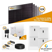 PV Komplettset 5 kWp – 12x Trina 440W Full Black Bifazial & Solaredge SE5K mit Speicheroption