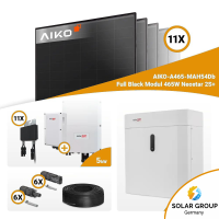 PV Komplettset 5 kWp – 11x Aiko 465W Full Black & Solaredge SE5K mit Speicheroption
