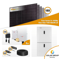 PV Komplettset 8 kWp – 18x Trina 440W Full Black Bifazial & Solaredge SE8K mit Speicheroption