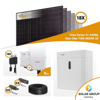 PV Komplettset 8 kWp – 18x Trina 440W Full Black Bifazial & Solaredge SE8K mit Speicheroption