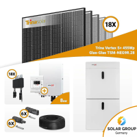 PV Komplettset 8 kWp – 18x Trina 455W Black Frame & Solaredge SE8K mit Speicheroption