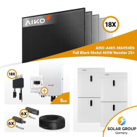 PV Komplettset 8 kWp – 18x Aiko 465W Full Black & Solaredge SE8K mit Speicheroption