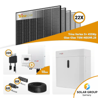 PV Komplettset 10 kWp – 22x Trina 455W Black Frame & Solaredge SE10K mit Speicheroption