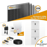 PV Komplettset 10 kWp – 22x Trina 455W Black Frame & Solaredge SE10K mit Speicheroption