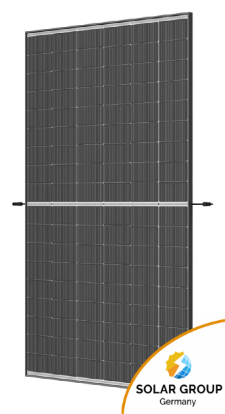 Trina Vertex S+ N-Type Dual Glass 500W - Triple-Cut 1500V Schwarzer Rahmen Solarpanel