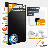 12 kWp Growatt PV-Anlage 24x Solyco 500Wp Glas-Glas...