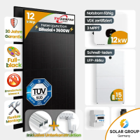 12 kWp Growatt PV-Anlage 24x Sunpro 500Wp Glas-Glas...