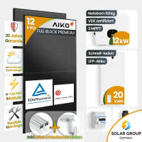 12 kWp Growatt PV-Anlage 26x Aiko 460Wp Glas-Glas...