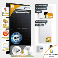 15 kWp Growatt PV-Anlage 30x Solyco 500Wp Glas-Glas...