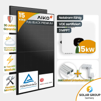 15 kWp Growatt PV-Anlage 33x Aiko 460Wp Glas-Glas...