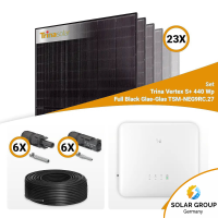 PV Komplettset 10 kWp – 23x Trina 440W Full Black Bifazial & GoodWe GW10K-ET-20 mit Speicheroption