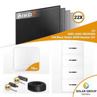 PV Komplettset 10 kWp – 22x Aiko 465W Full Black & GoodWe GW10K-ET-20 mit Speicheroption