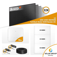 PV Komplettset 10 kWp – 22x Aiko 465W Full Black & GoodWe GW10K-ET-20 mit Speicheroption