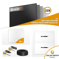 PV Komplettset 10 kWp – 22x Aiko 465W Full Black & GoodWe GW10K-ET-20 mit Speicheroption