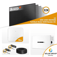 PV Komplettset 10 kWp – 22x Aiko 465W Full Black & GoodWe GW10K-ET-20 mit Speicheroption