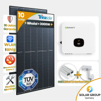 10kWp Growatt PV-Anlage 23x Trina 440Wp Bifazial Black...