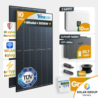 10 kWp FoxEss PV-Anlage 23x Trina 440Wp Bifazial Black...