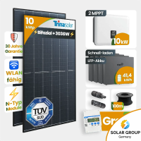 10 kWp FoxEss PV-Anlage 23x Trina 440Wp Bifazial Black...