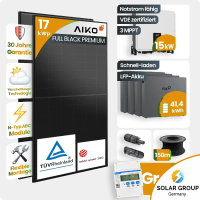 17 kWp PV-Anlage 37x Aiko 460Wp Fullblack Glas-Glas 40kWh...
