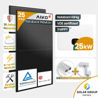 25 kWp Growatt PV-Anlage 50x Aiko 500Wp Glas-Glas...