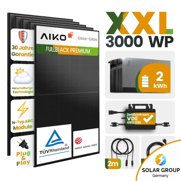 Balkonkraftwerk 3000W mit Avocado und FoxEss M1 800W