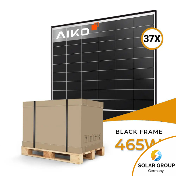 AIKO Solar 465W Glas-Glas Black Frame Modul AIKO-A-MAH54Dw Neostar 2P+ - Palettenpreis (37 Stk.)